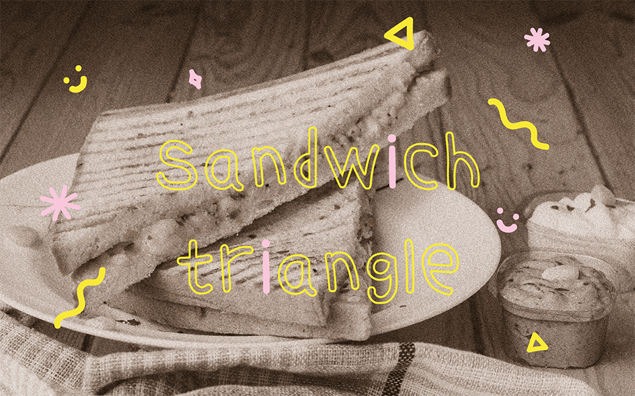 Jeu typographique avec la typographie Sandwich triangle sur un sandwich triangle